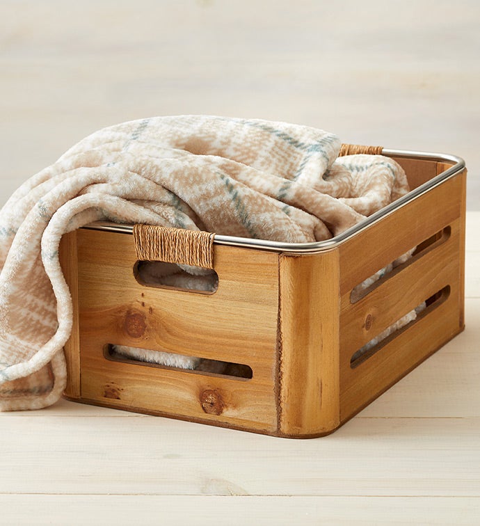 Wooden Hearthside Basket